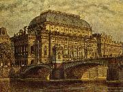 johannes brahms the national theatre in prague oil painting
